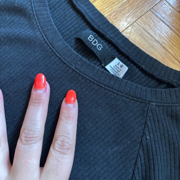 urban outfitters fit and flare ribbed black greyish dress - Picture 3 of 4